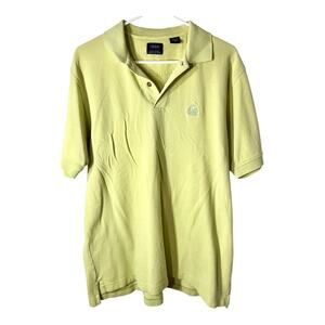Izod Polo Shirt Mens M Green Cotton Golf Casual Polo.